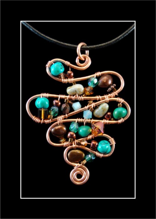 Embellished Copper Pendant