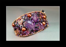 Amethyst Copper Cuff